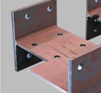 Laser cut bolt holes and notch in a steel section